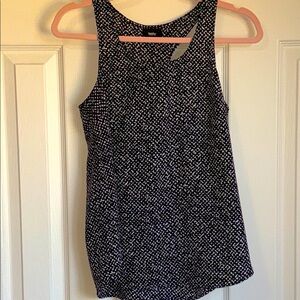 Missiano- Black/white razorback polyester Tank Top. XS